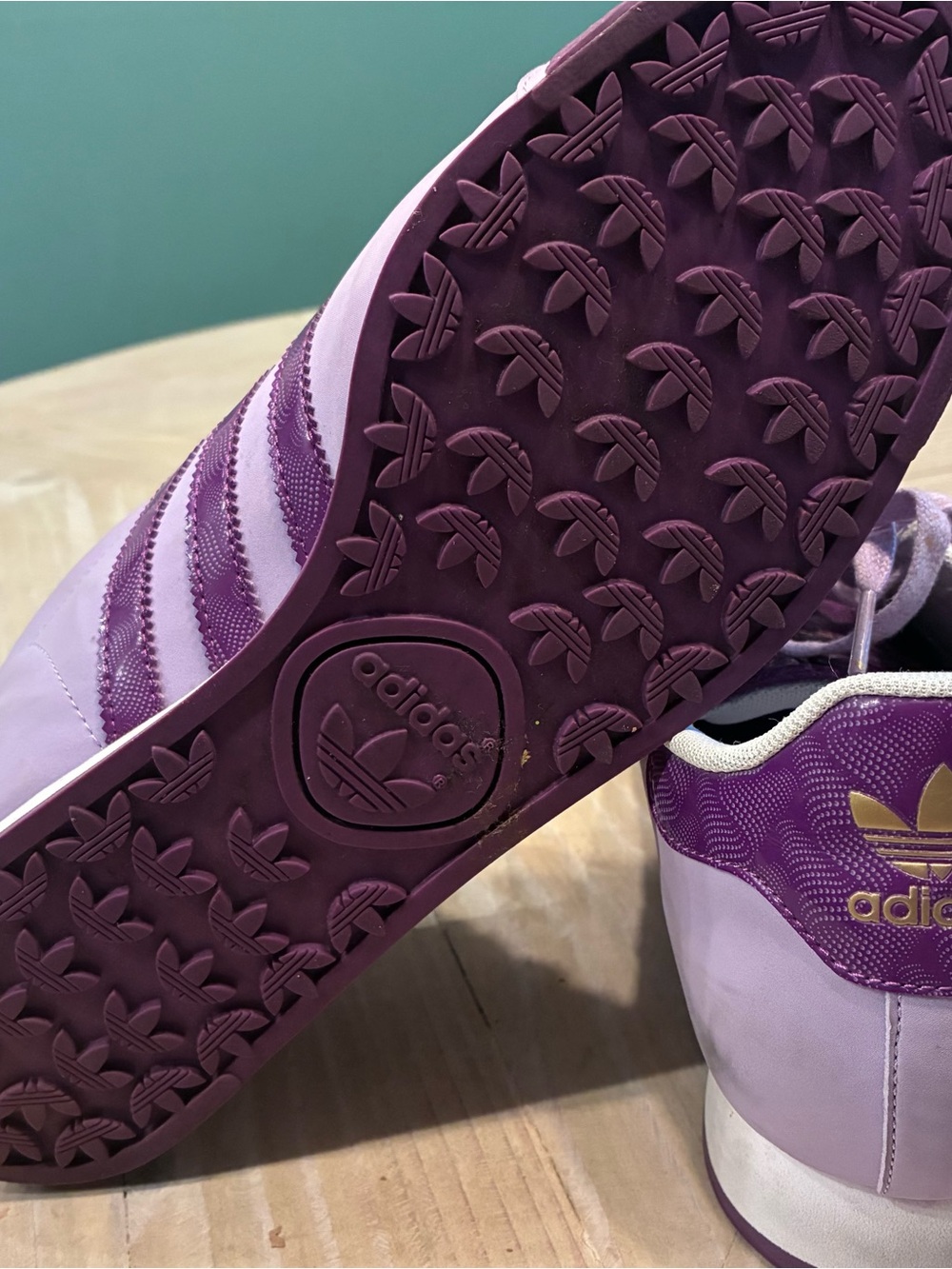 adidas Women’s Light Lavender and Deep Purple Samoa Sneakers - Picture 9 of 10